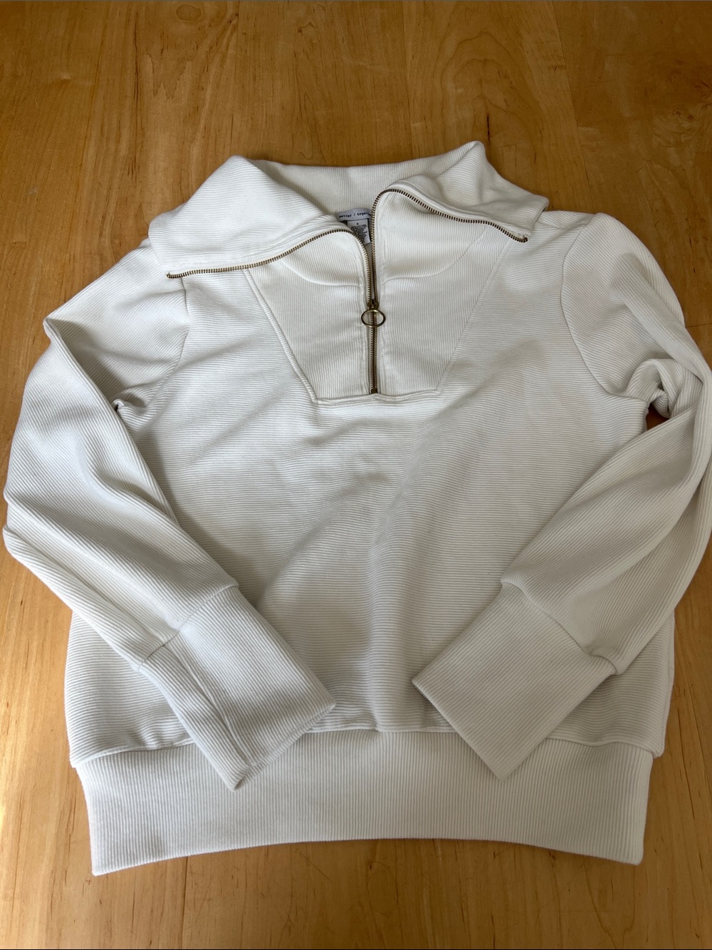 Half-Zip Cream Women's Pullover Sweater